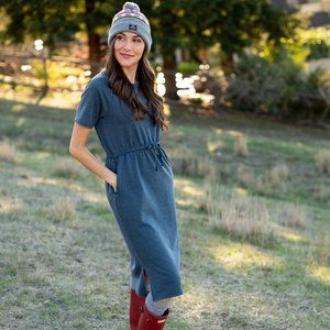 NWT Evy's Tree Carley Sweatshirt Dress in Navy Blue